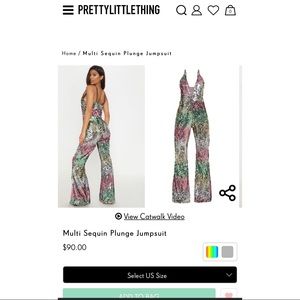 Pretty little thing multi sequin jumpsuit